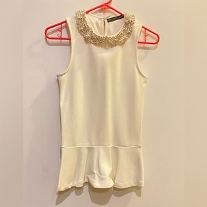 Zara beaded Peplum top